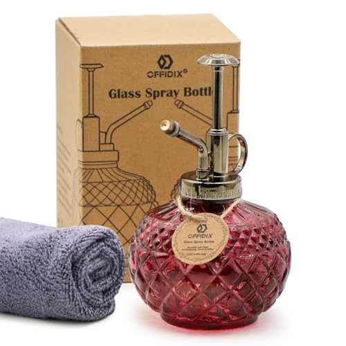 Plant Mister Amaranth Glass Decorative Vintage Spray Bottle 10 oz (B-Amaranth)