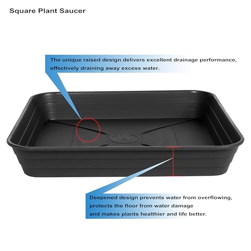 2 Pack Square Plant Saucer Tray 20 inch