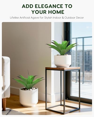 13.8 Inch Artificial Agave Plants (Green*2 / 14 Inches)