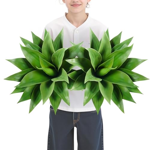 Artificial Agave Plant Set (Green*2 / 22 Inches)
