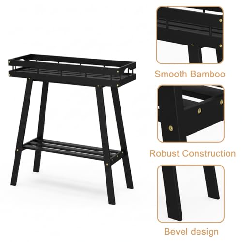 Bamboo Plant Stand Indoor (Bamboo Black)