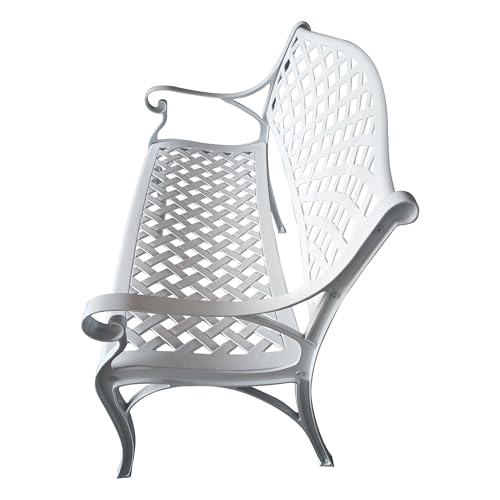 Outdoor Aluminum Modern Patio Bench Loveseat (White)