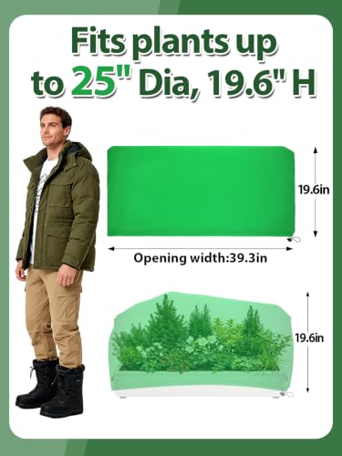 3Pcs 19.6x39.3" 70GSM Thick Plant Covers Freeze Protection for Winter Shrub (19.6in x 39.3in)