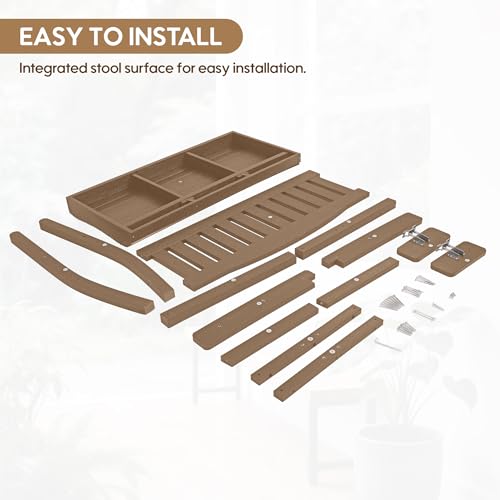 2 Person HIPS Outdoor Benches (1 Pack / Brown)