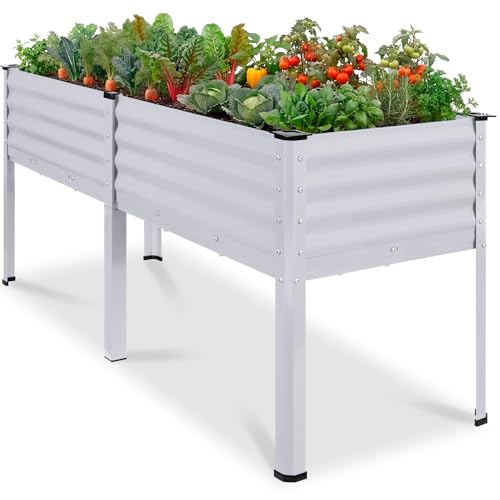 72x24x30in Non Toxic Galvanized Raised Garden Bed (72x24x30in / Moonlight Gray)