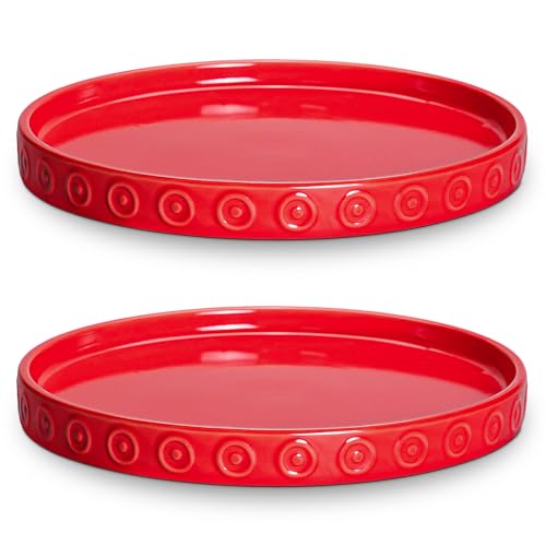 2 Pack Plant Water Catcher Tray (5.6 Inch (2 Pack) / Red)