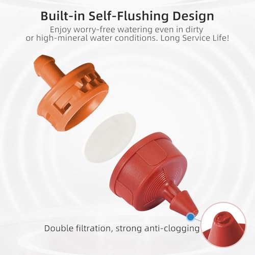 30PCS 3 GPH Pressure Compensating Drip Irrigation Spot Watering Drippers