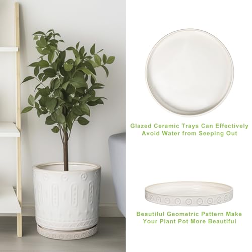 Ceramic Plant Saucer (5.6 Inch / Cream White - 2)