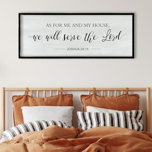 As for Me and My House We Will Serve the Lord Wall Decor 32"×12" Black (32"L x 12"W / As for Me and My House (Black))