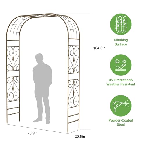 Metal Garden Arbor (Silver-Flat Top)