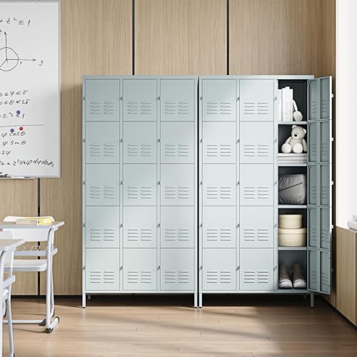 Metal Lockers for Employees (15 Door / Grey)