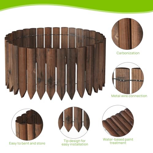 Wood Garden Edging Border Landscape Edging Wooden Garden Fence