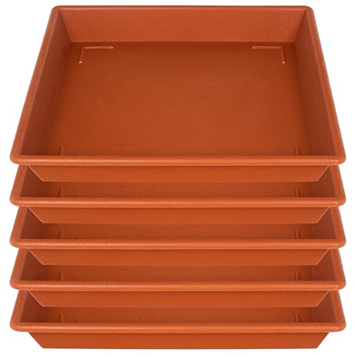 Square Plant Saucer 12 Inch 5 Pack (12"-5Pack / Red)
