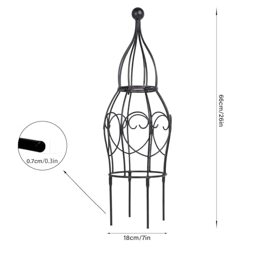 26” Metal Garden Obelisk Trellis Sturdy Support for Climbing Plants (26" x 7")