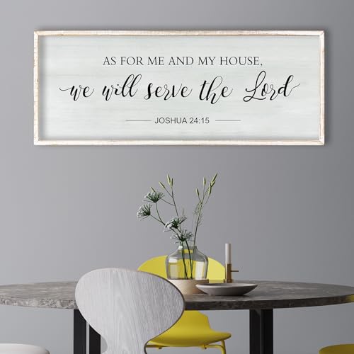 As for Me and My House We Will Serve the Lord Wall Decor 40"×15" White (40"L x 15"W / As for Me and My House (White))