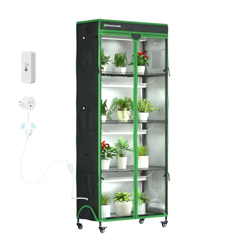 Indoor Greenhouse with Grow Light (35.8"W x 17.8"D x 71.8"H W/Cover)