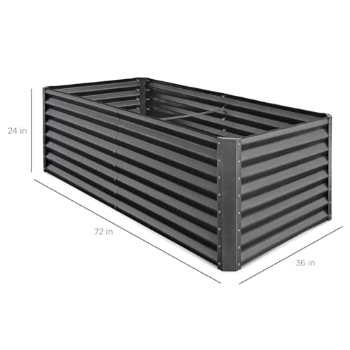 6x3x2ft Outdoor Metal Raised Garden Bed (6x3x2ft / Gun Metal)