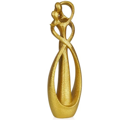 Kissing Lovers Statue Abstract Sculpture (Gold / Large)