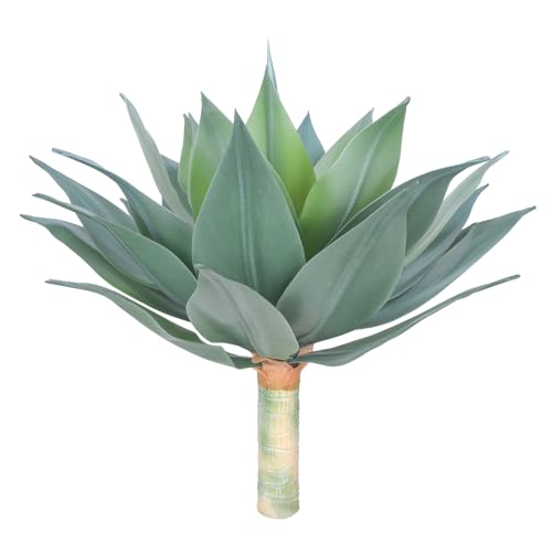 Outdoor Faux Plants UV Resistant Fake Agave Plant Artificial for Indoor and Outdoor Decor (Green-2 Pack)