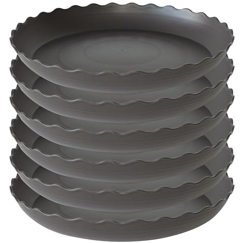 6 Pack of 6 inch Plant Saucer Plant Tray (6" (6 pack) / Brown)