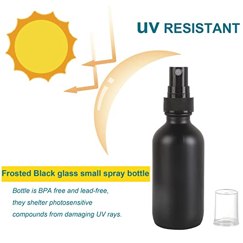 Frosted Black Glass Small Spray Bottle 2 oz 24 Packs (24 Count)