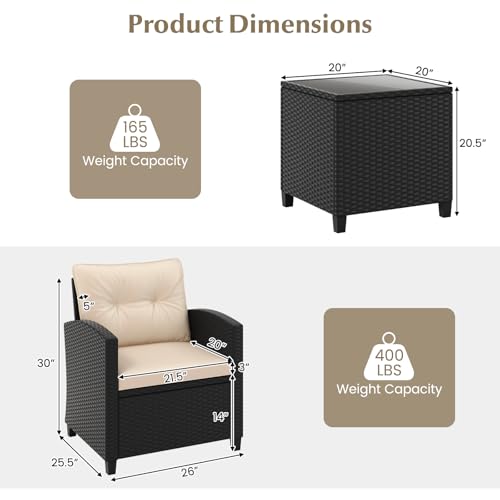 3 Piece Patio Furniture Set (3 Count)