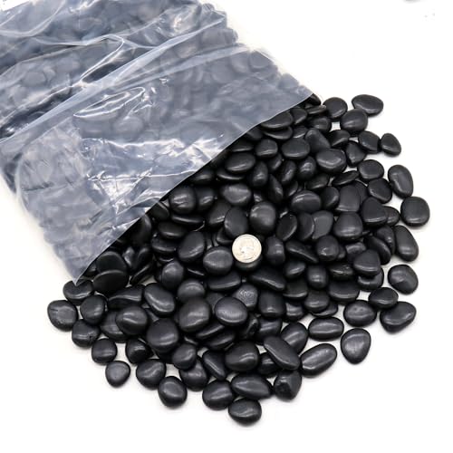 Black Polished Rocks for Plants