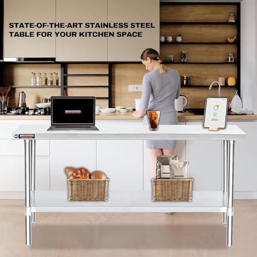 24x72 Stainless Steel Work Table (24" x 72" / Standard Table)