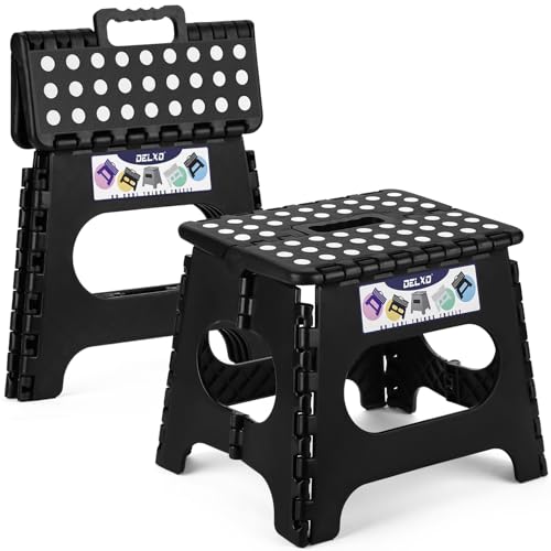 Folding Step Stool 11 inch 2 Pack (Black / 11 Inch-2 Pack)