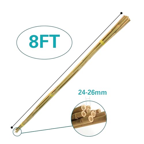50pcs Bamboo Stakes 92 Inch (8FT, Pack of 50)