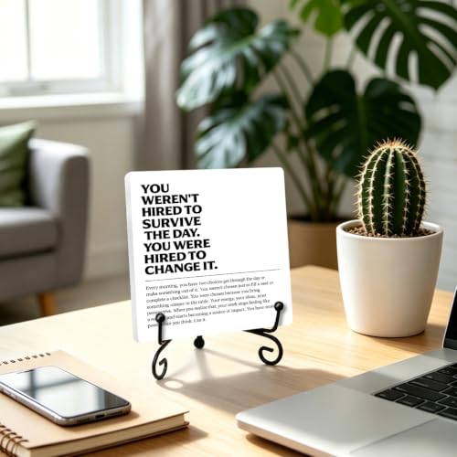 Motivational Quote for Home Office Book Shelf Table Decor 6.3x6.3 Inch 03 (Multicolor 1702 / Wooden sign with iron frame（6.3 x 6.3 inches）)