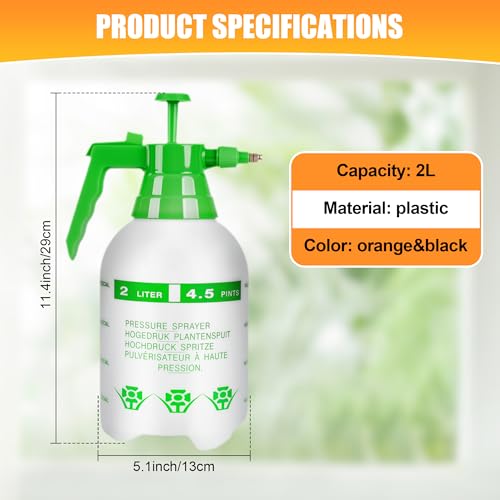 3Pcs 1 2 Gallon Hand Pump Sprayer with Adjustable Nozzle (Green / 1/2 Gallon)