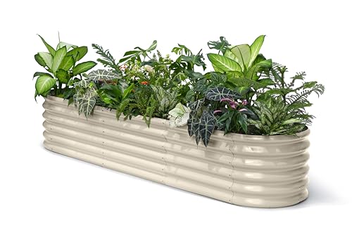 8x2x1.5 ft Galvanized Raised Garden Bed (Beige / 8x2x1.5ft)