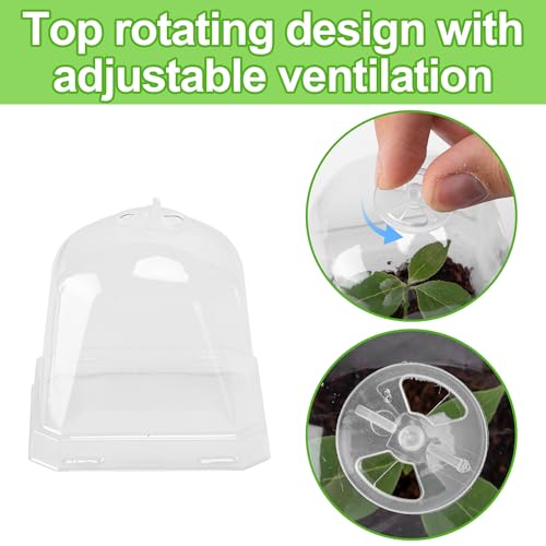 30PCS Clear Plant Nursery Pots with Humidity Dome (30 Count)