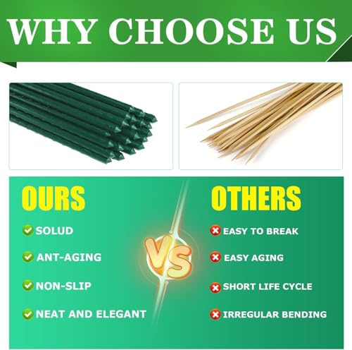 30pcs Steel Plant Stakes 2 Feet (2Ft, Pack of 30)