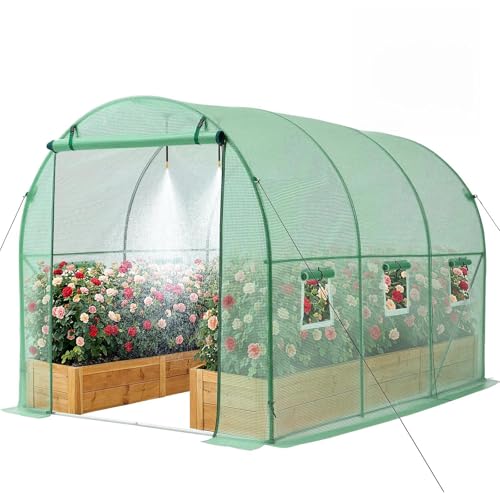 Walk in Tunnel Greenhouse (Green / 10x7x7 ft)