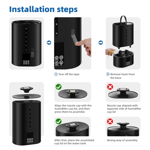 6L Warm & Cool Mist Humidifiers for Bedroom (6l / A-Black)