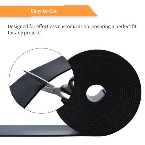 Solid Neoprene Rubber Strips with Adhesive Backing 1 (3" X 25' / .125" thick (Adhesive）)
