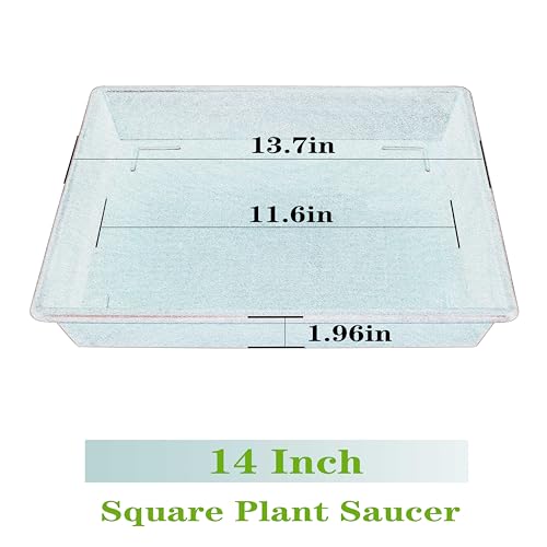 Square Plant Saucer 14 Inch 2 Pack 6 8 10 12 14 16 18 20 Inch (14"-2Pack / Red)