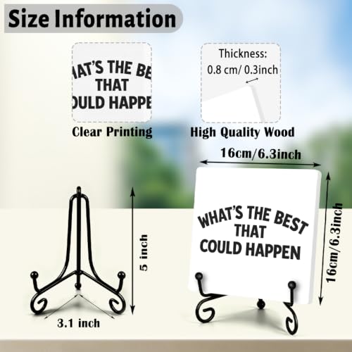 Motivational Quote for Home Office Book Shelf Table Decor 6.3x6.3 Inch 10 (Multicolor 1710 / Wooden sign with iron frame（6.3 x 6.3 inches）)