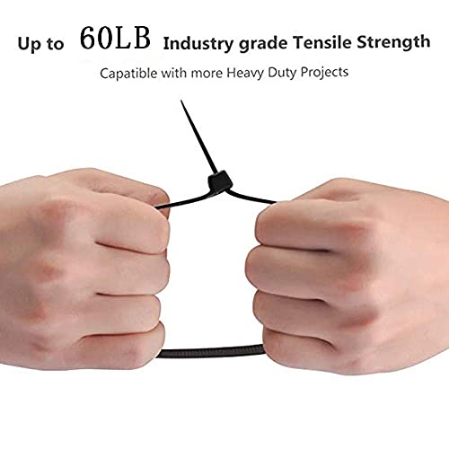 Black zip ties 16 inch large Cable ties 100 per pack (Black / 16 inch)