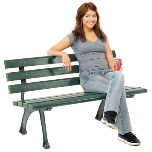 4'L Outdoor Park Bench with Backrest