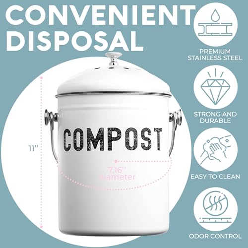 Kitchen Compost Bin for Kicthen Countertops