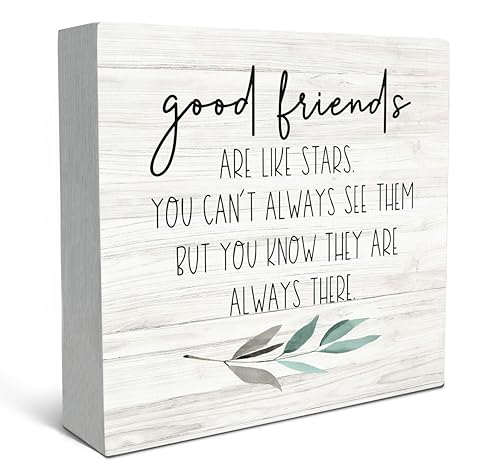 Good Friends Are Like Stars Wood Box Sign Desk Decor (Friends-white 8 / 8 x 8 inches)