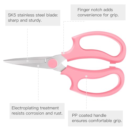 Flower Scissors (3 Pack / Pointed-pink)