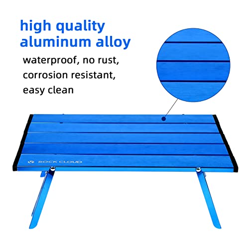 Portable Beach Table Aluminum Ultralight Mini Folding Camping Table (Small / Classic / Blue)