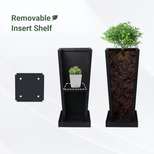 20" Metal Tall Outdoor Planters Set of 2 (20" H)