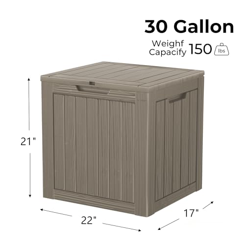 35 Gallon Small Waterproof Outdoor Storage Box (Coffee / 35 GAL)