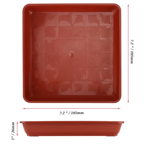 15 PCS 7 x 7 Inch Square Plant Saucer (7 Inch 15 Pcs / Terracotta)