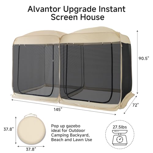 Screen House Room 2024 Upgraded 2 in 1 Screen Tent PoP Up Gazebo® with Mesh Mosquito Netting